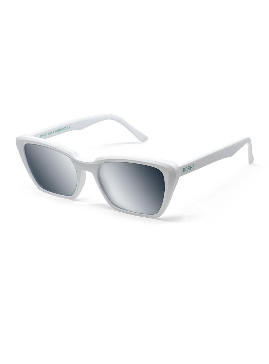 Refine White with Grey Mirrored Lenses