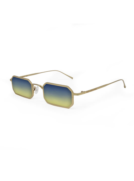 Gamma 2.0 Gold with blue-yellow gradient lenses