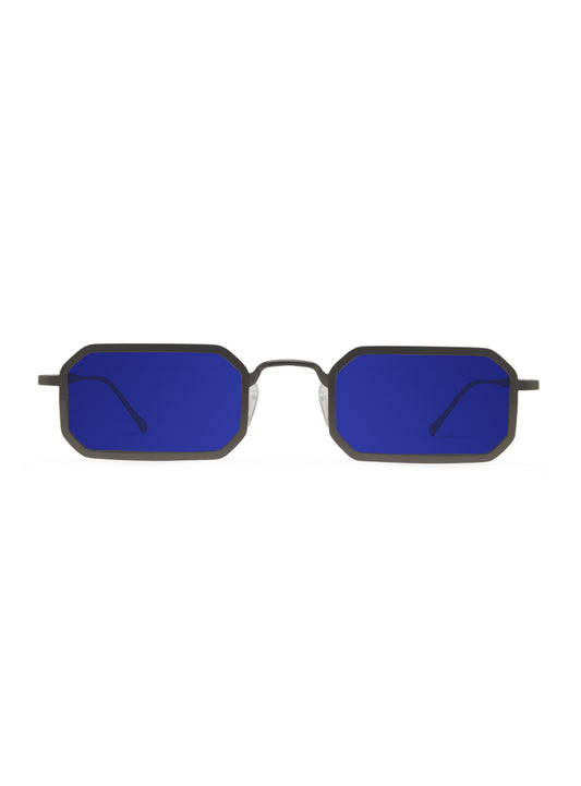 Gamma 2.0 Gun Metal with Blue Lenses